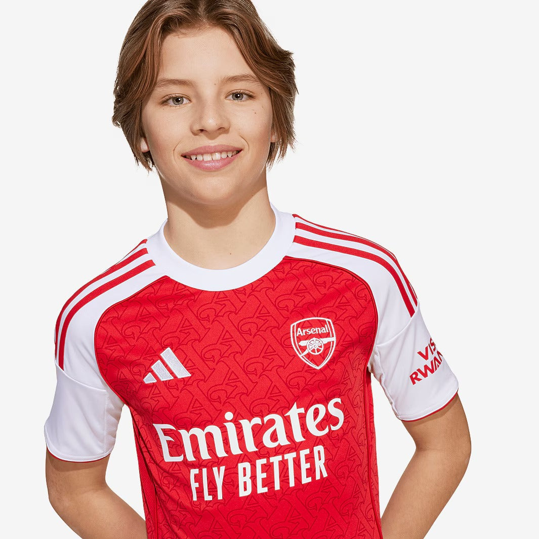 Kit Infantil Arsenal Home 25/26 - Vermelho e Branco