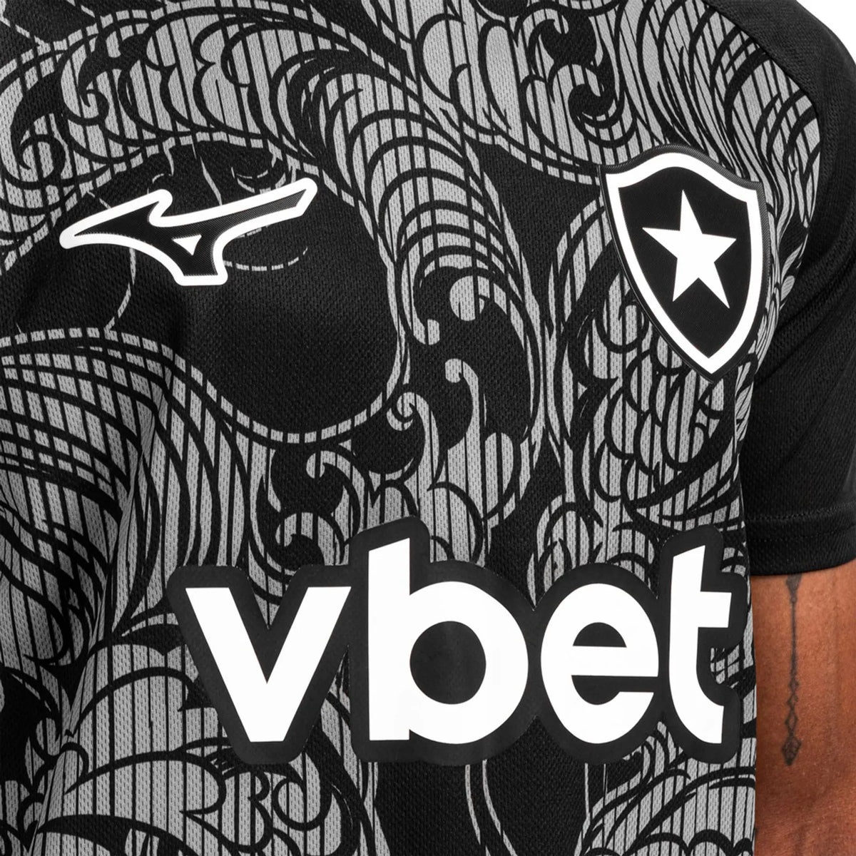 Botafogo Pré Jogo 26/27 Torcedor Mizuno Masculino - Cinza e Preta