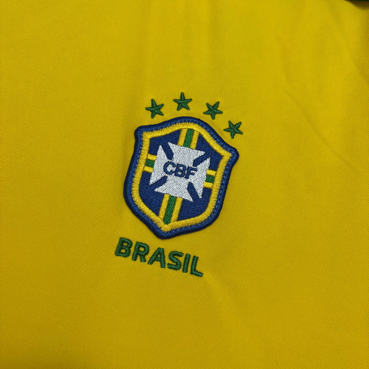 Brasil Home Retrô 1998 Manga Longa Nike - Amarela