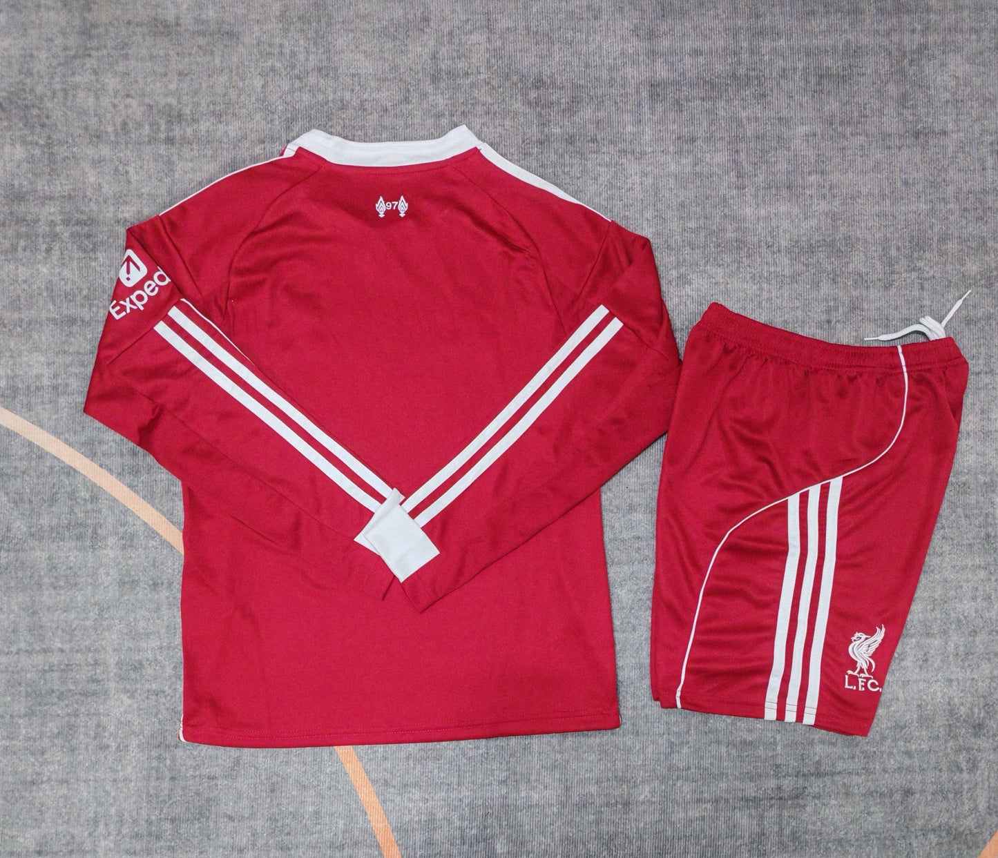 Kit Infantil Liverpool Home Manga Longa 24/25 - Vermelho