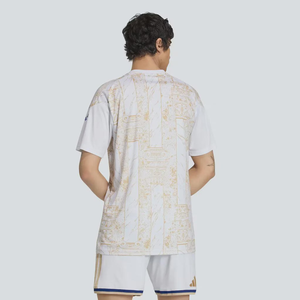 Itália Pré Jogo 26/27 Masculino Torcedor Adidas - Branca e Dourada