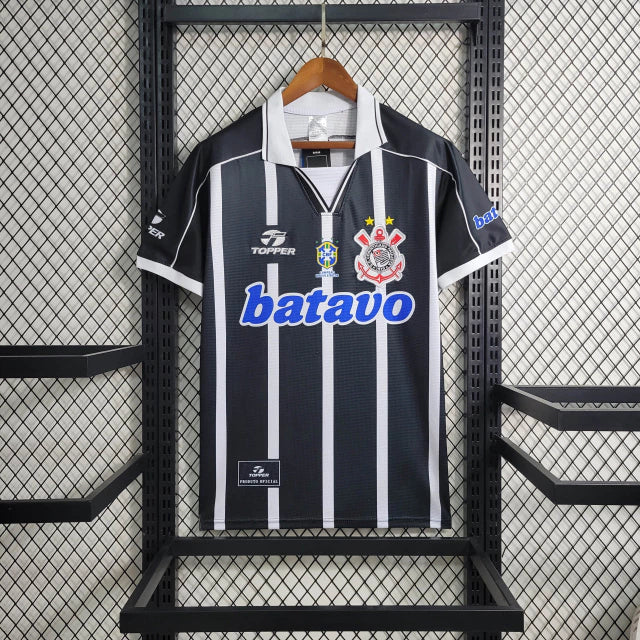 Corinthians RetrƓ Away 1999 Topper Masculina - Preta e Branca