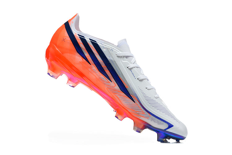 Chuteira Campo Adidas F50 Hyperfast Elite - Branca e Laranja