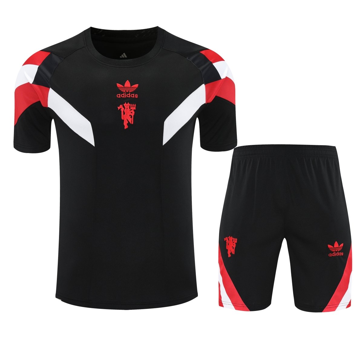 Kit de Treino Adulto Manchester United 25/26 Short e Camisa - Preto