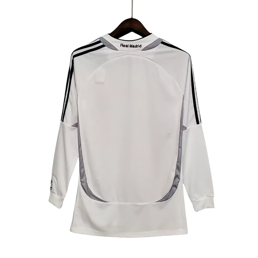 Real Madrid Home RetrƓ 06/07 Manga Longa Adidas - Branco