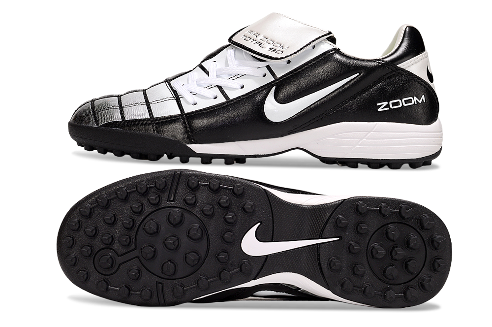 Chuteira Society Nike T90 TF - Preto e Branca