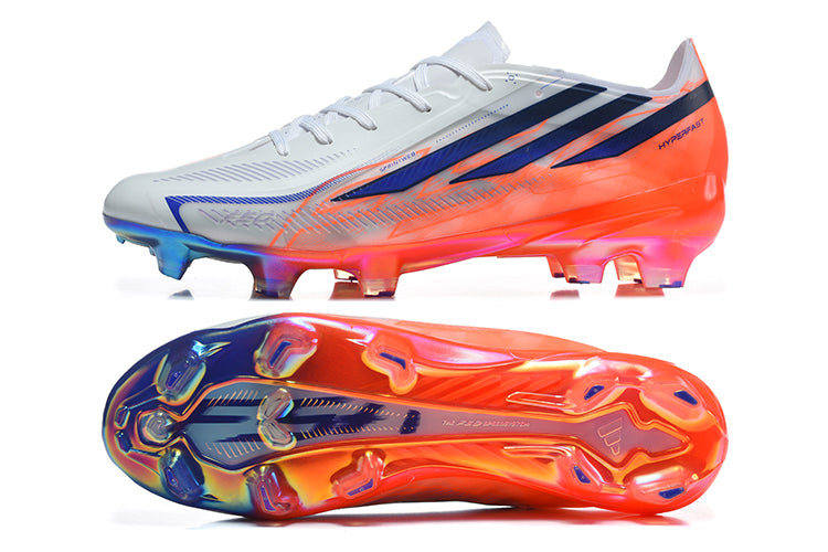 Chuteira Campo Adidas F50 Hyperfast Elite  - Branca e Laranja