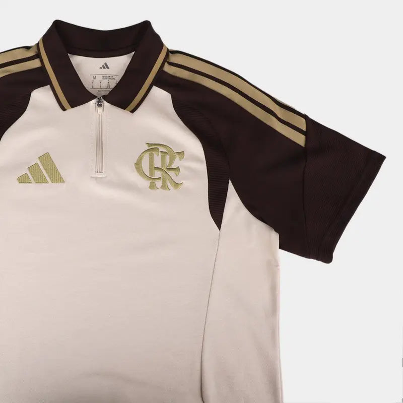 Flamengo Treino Polo 26/27 Torcedor Adidas Masculino - Bege