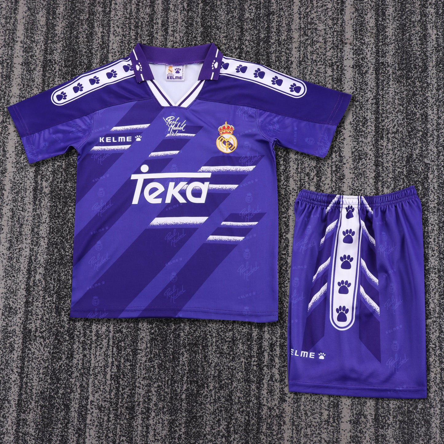 Kit Infantil Real Madrid Away Retrô 94/95 Kelme - Azul