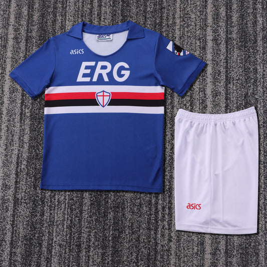 Kit Infantil Sampdoria Home Retrô 90/91  - Azul