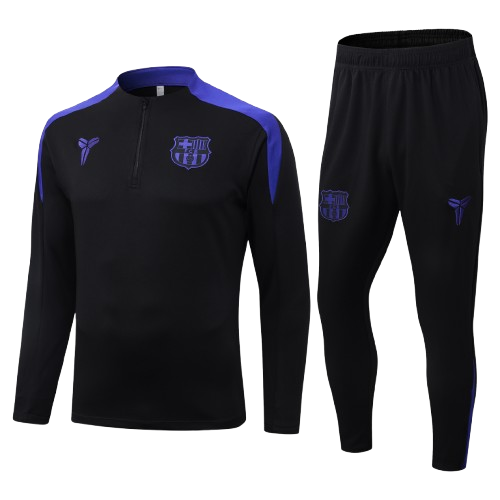Kit Treino Infantil Agasalho + Calça Barcelona - Preto