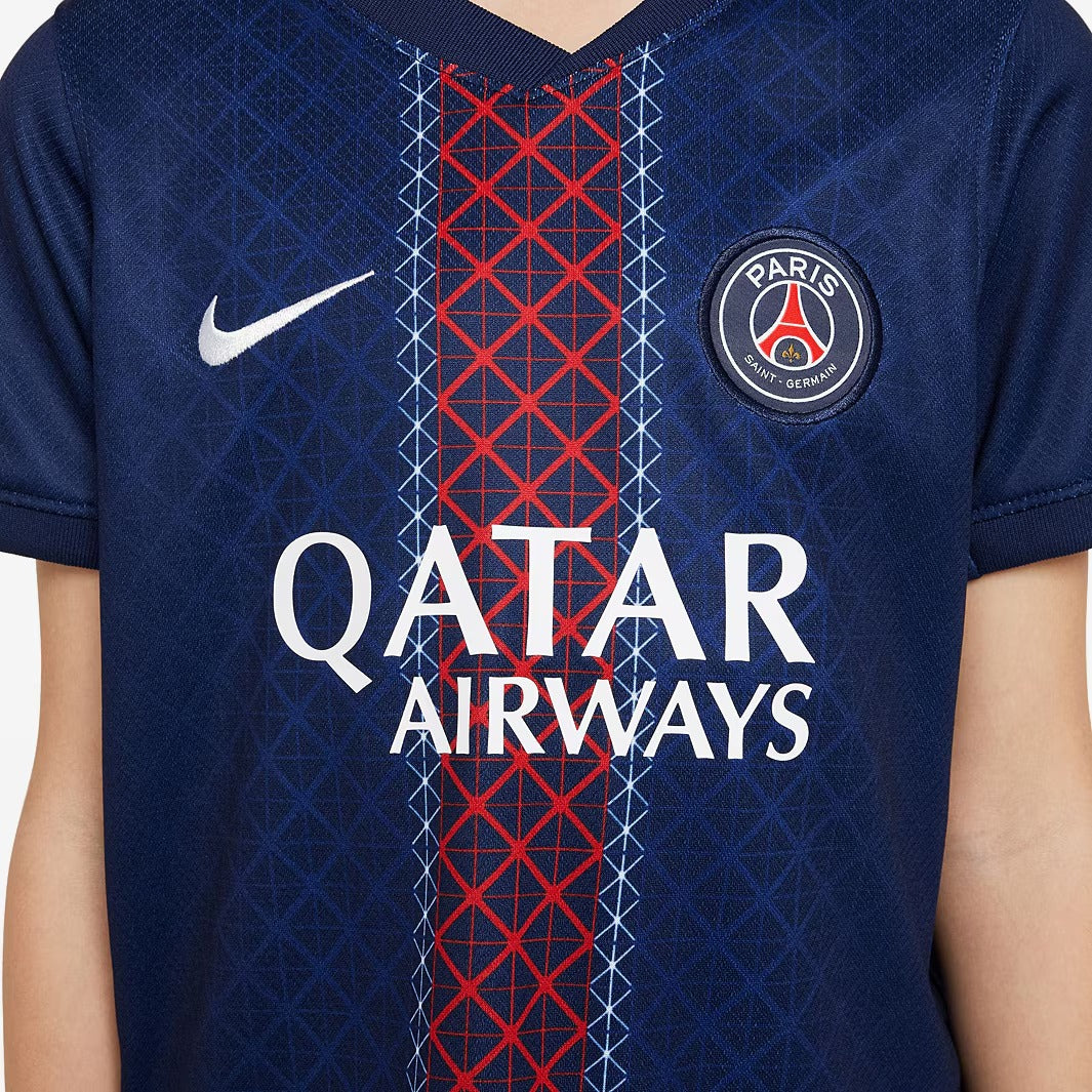 Kit Infantil PSG Home 25/26 - Azul e Vermelho