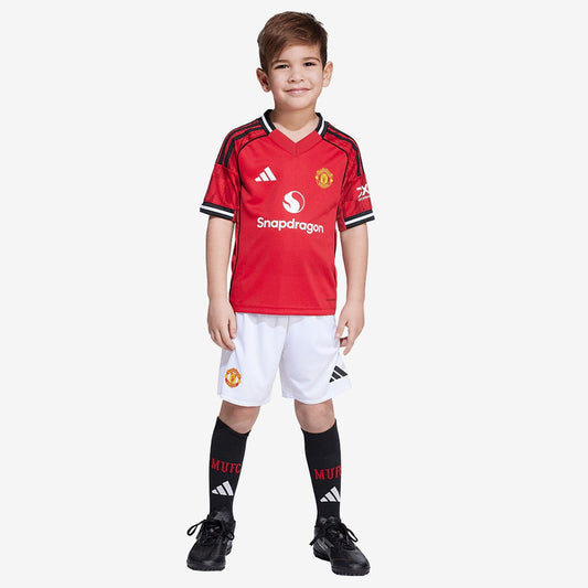 Kit infantil Manchester United Home 25/26  - Vermelho