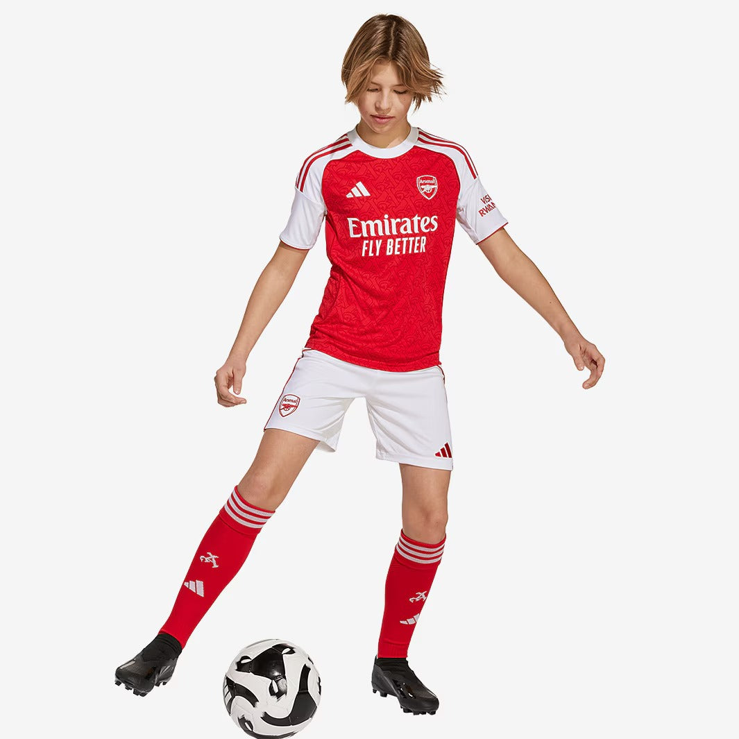 Kit Infantil Arsenal Home 25/26 - Vermelho e Branco