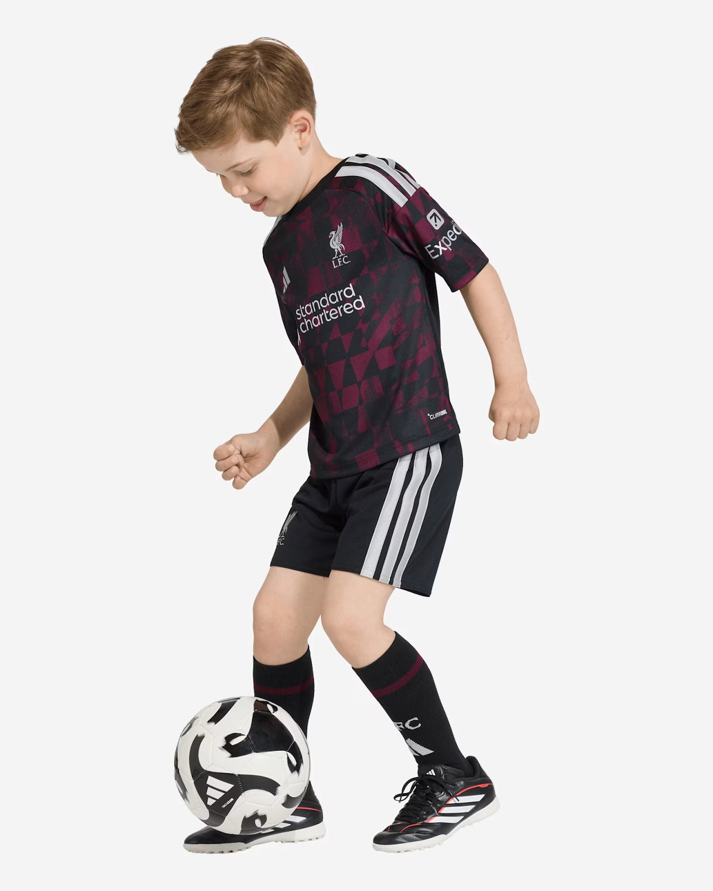 Kit Infantil Liverpool Third 26/27  - Preto e Vermelho