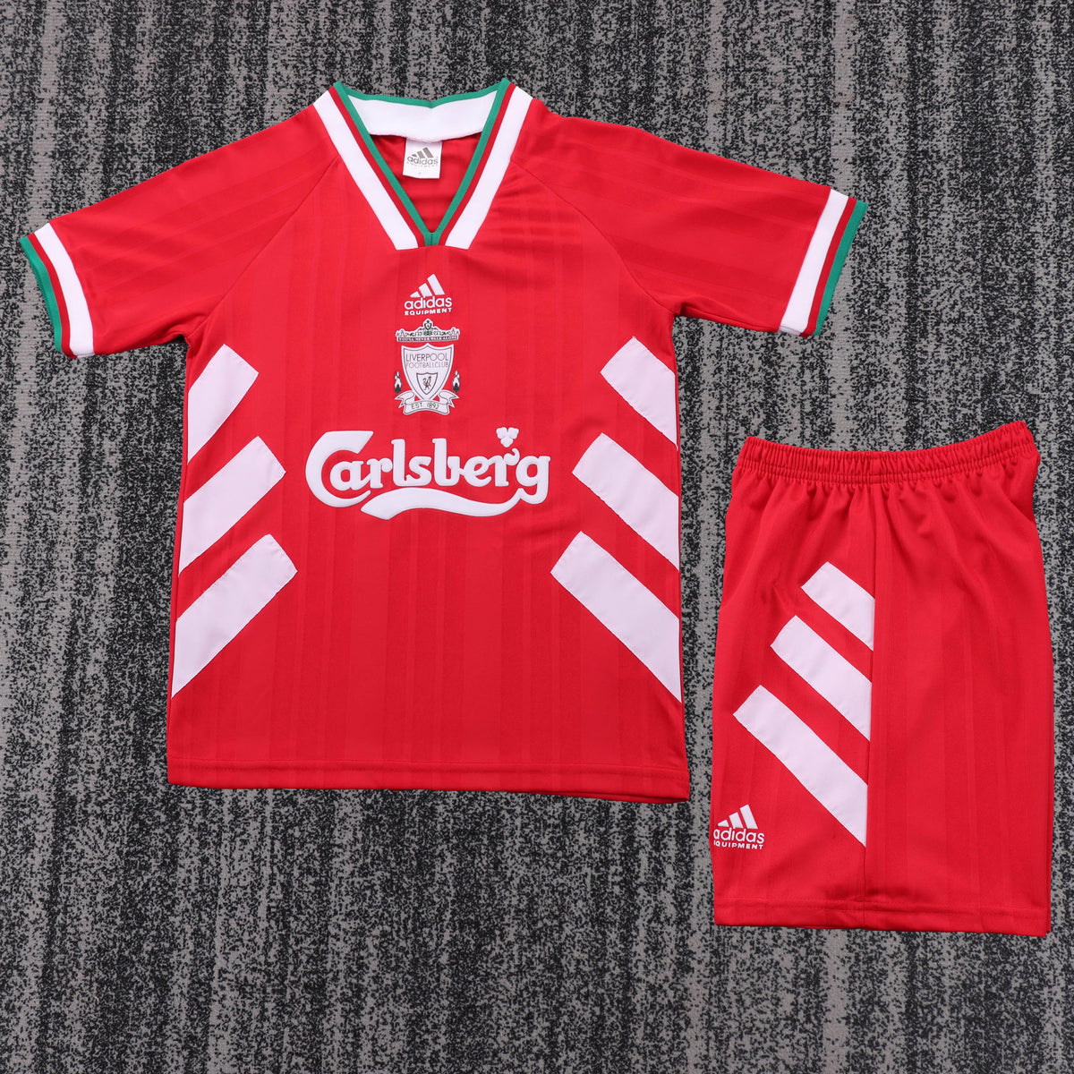 Kit Infantil Liverpool Home Retrô 93/94  - Vermelho e Branco