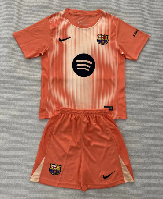 Kit Infantil Barcelona Goleiro 25/26 - Laranja