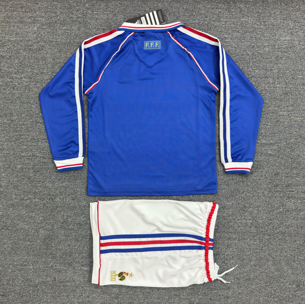 Kit Infantil França Home Retrô 1998 Manga Longa - Azul