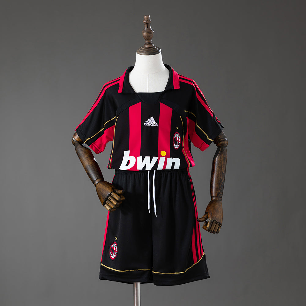 Kit Infantil Milan Home Retrô 2007 - Vermelho e Preto