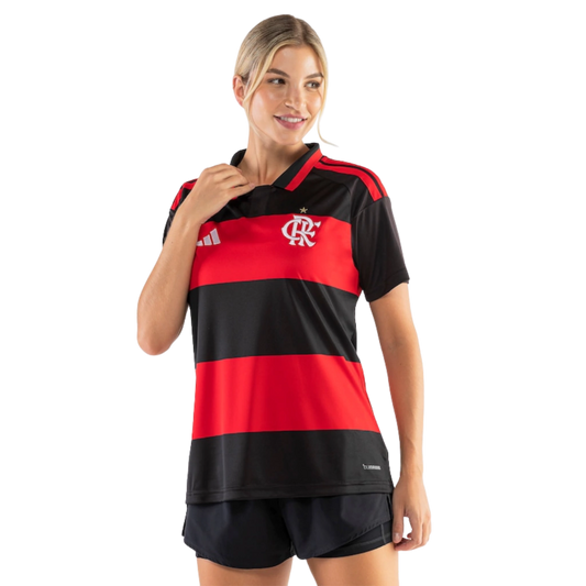 Flamengo Home 26/27 Adidas Torcedor Feminino - Vemelho e Preto