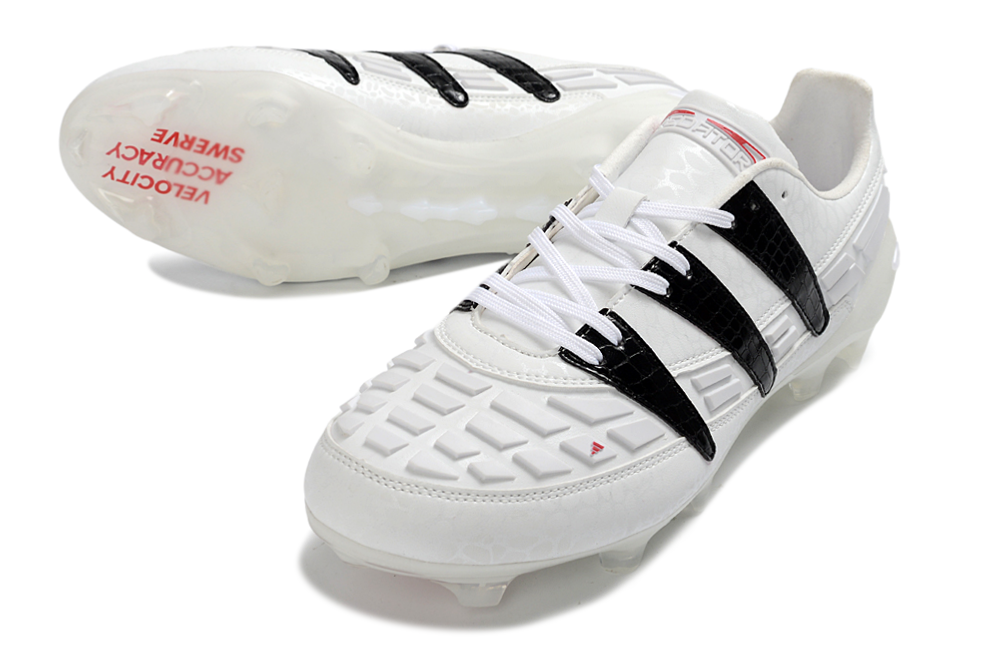 Chuteira Campo Adidas Predator 1994 Accelerator FG - Branca e Preto