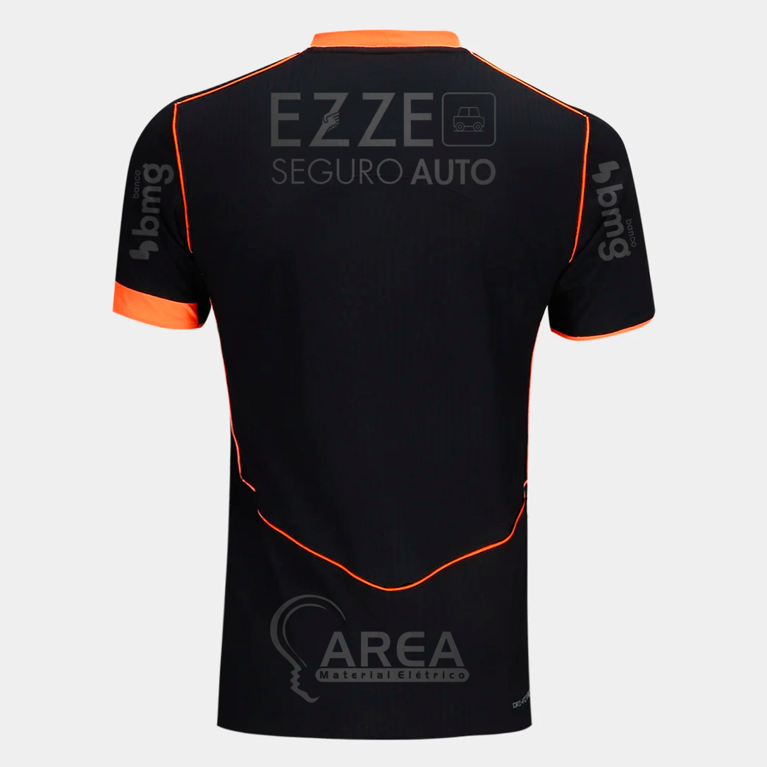 Corinthians Third 25/26 Jogador Com Patrocínios Nike Masculino - Preta e Laranja