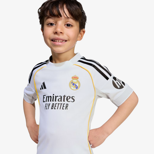 Kit Infantil Real Madrid Home 25/26 - Branca