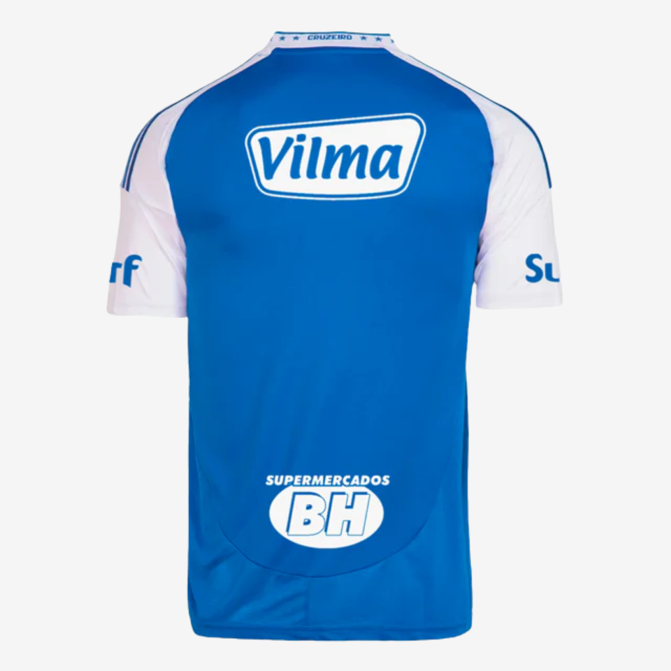 Cruzeiro Home 25/26 Torcedor Com Patrocínios Adidas Masculino - Azul e Branco