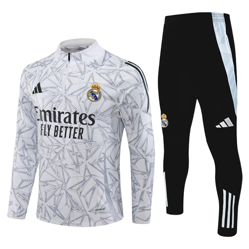 Kit Treino Infantil Agasalho + Calça Real Madrid  - Branco