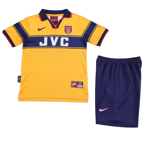 Kit Infantil Arsenal Away Retrô 97/98 - Amarelo