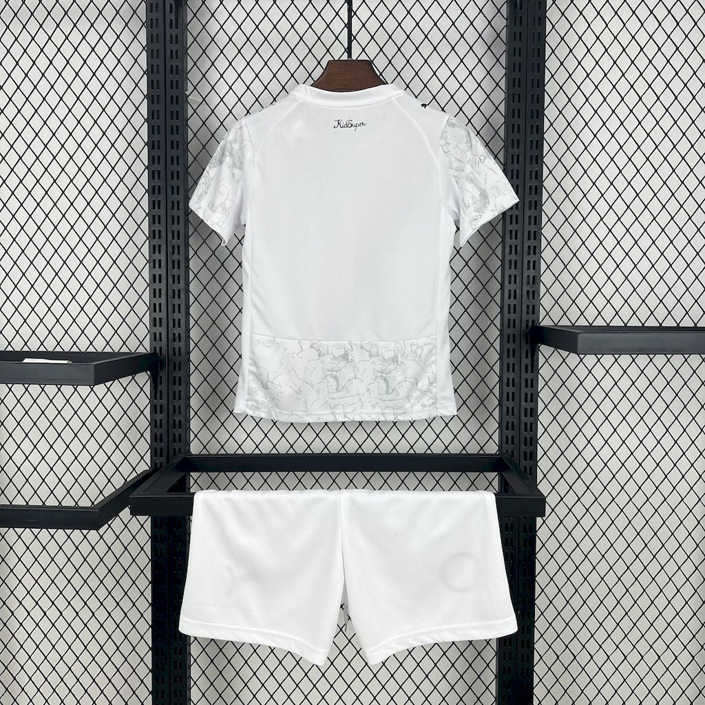 Kit Infantil Manchester City Away 25/26  - Branco