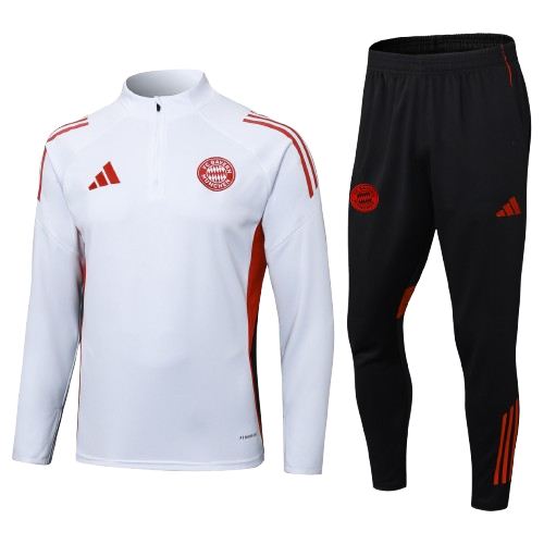 Kit Treino Infantil Agasalho + Calça Bayern de Munique - Branca