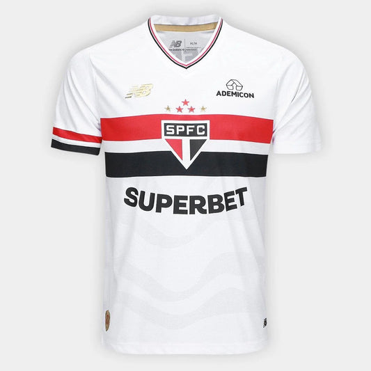São Paulo Home 25/26 Torcedor New Balance  Masculino - Branco e Vermelho