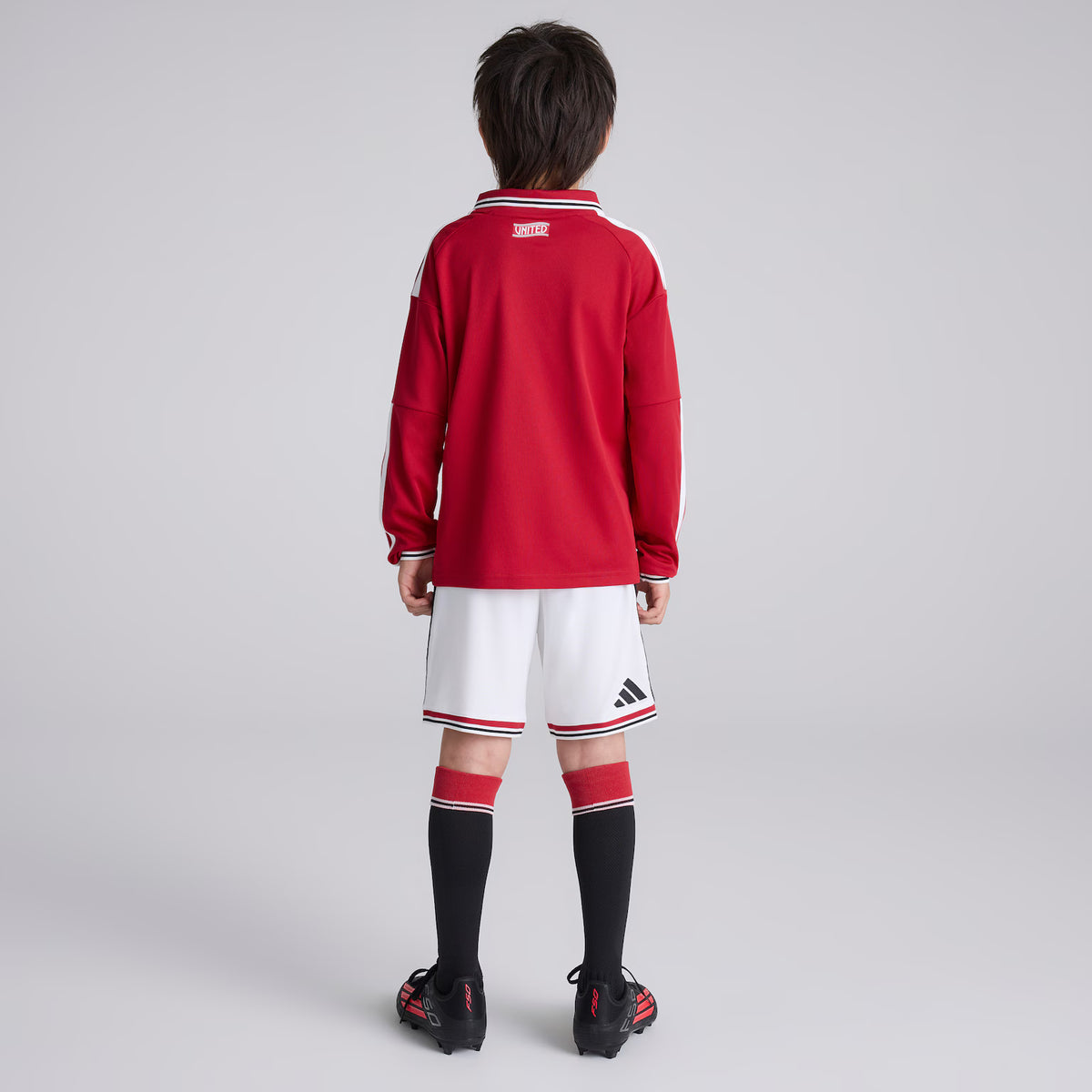 Kit infantil Manchester United Home 26/27 Manga Longa  - Vermelho