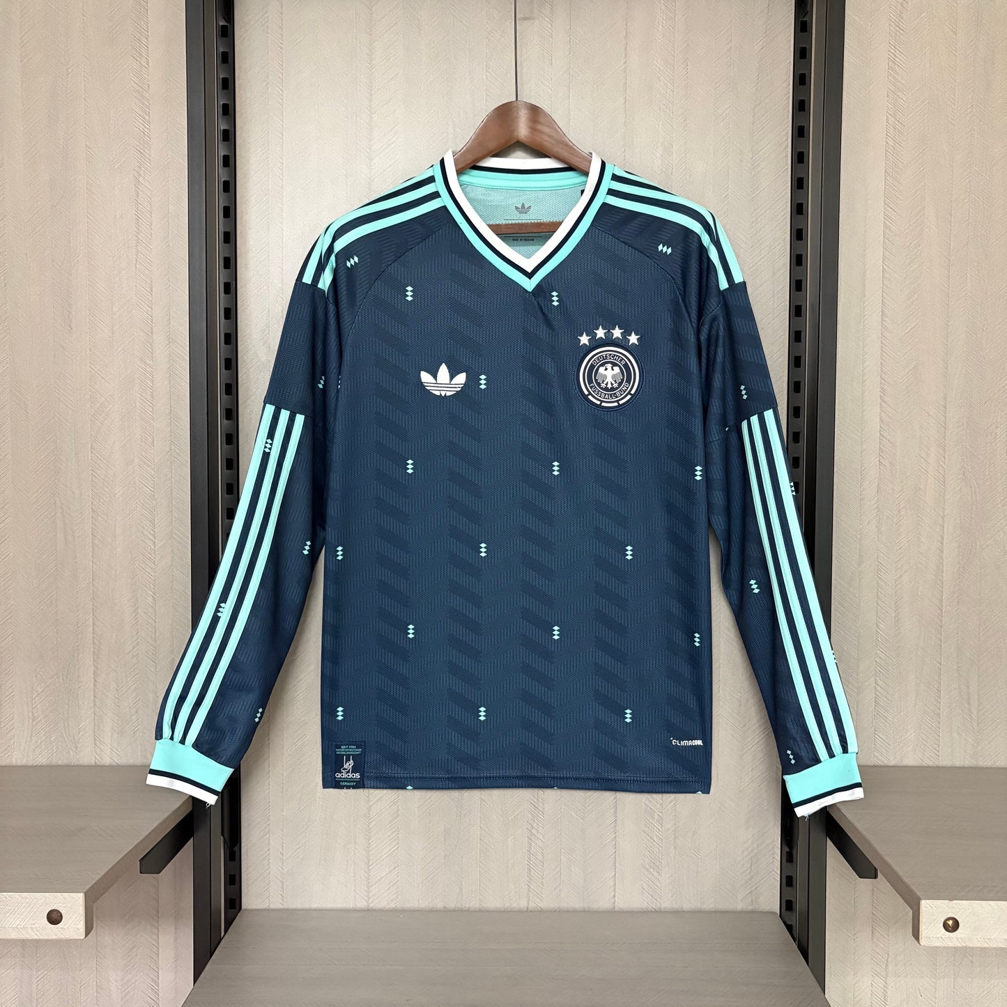 Alemanha Away Manga Longa 26/27 Torcedor Masculino Adidas - Azul Turquesa