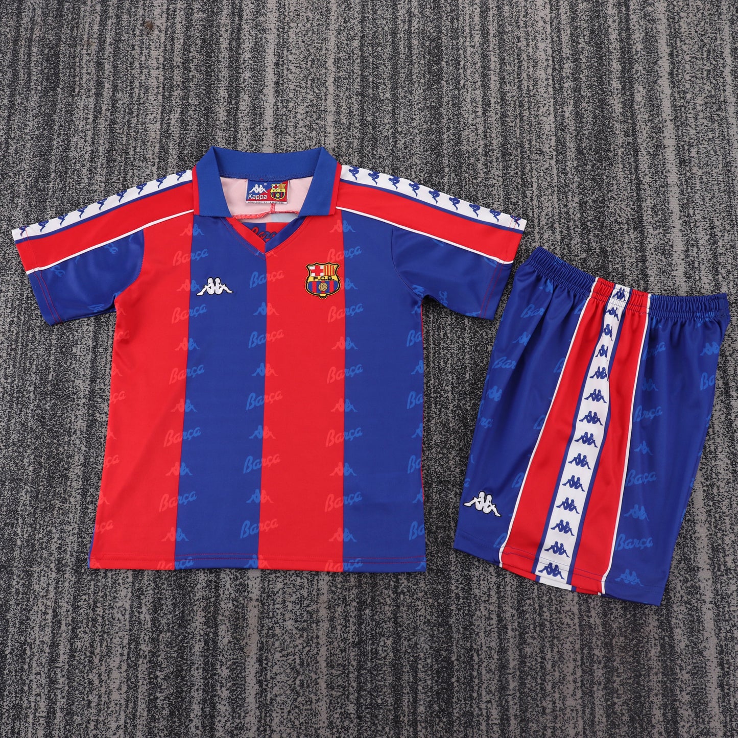 Kit Infantil Barcelona Home Retrô 96/97 - Grená