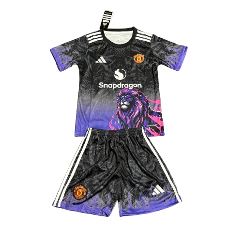 Kit infantil Manchester United Edição Especial 25/26  - Preto e Roxo