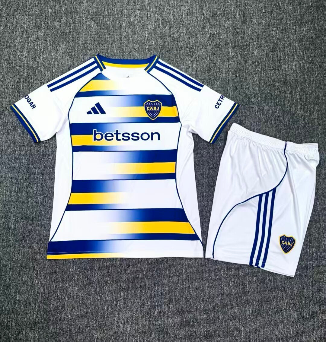 Kit Infantil Boca JRS Third 26/27  - Branca, Azul e Amarelo