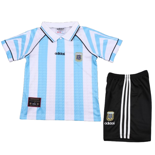 Kit Infantil Argentina Retro 96/97 - Branco e Azul