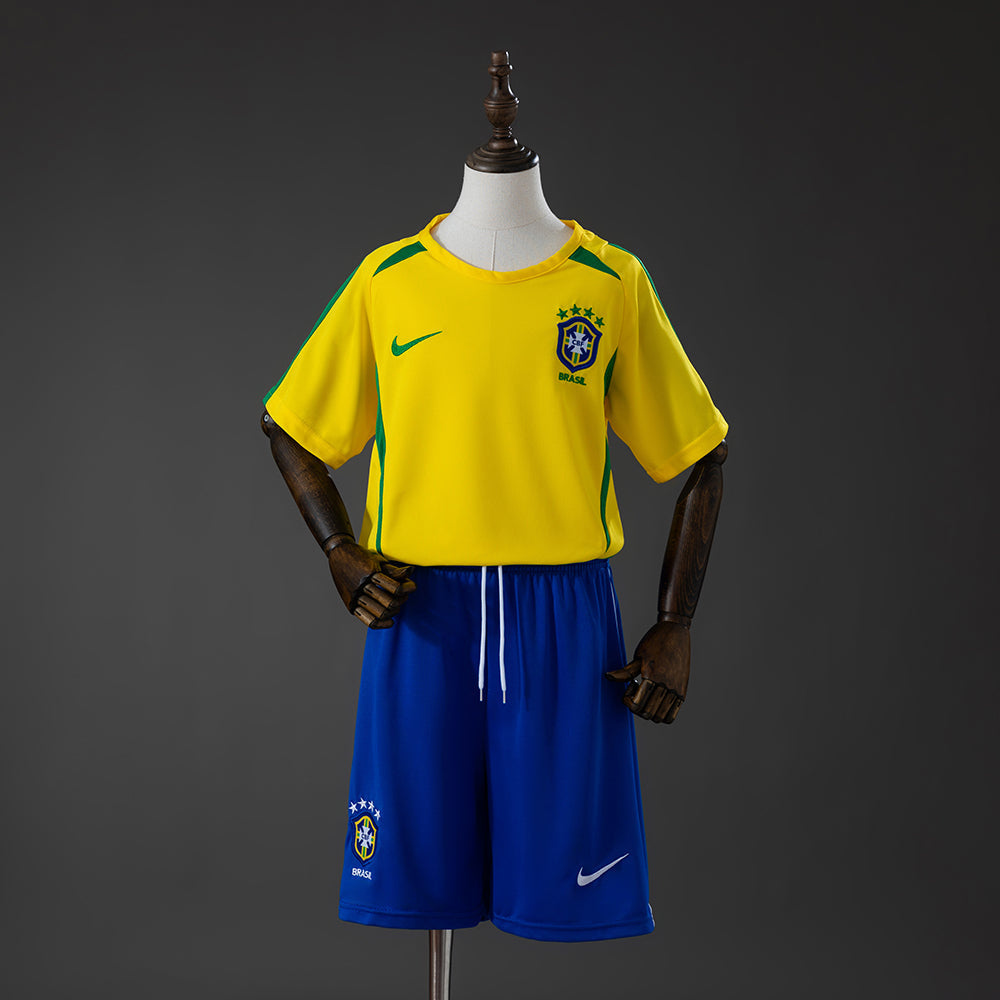 Kit Infantil Brasil Retro Home 2002 - Amarela
