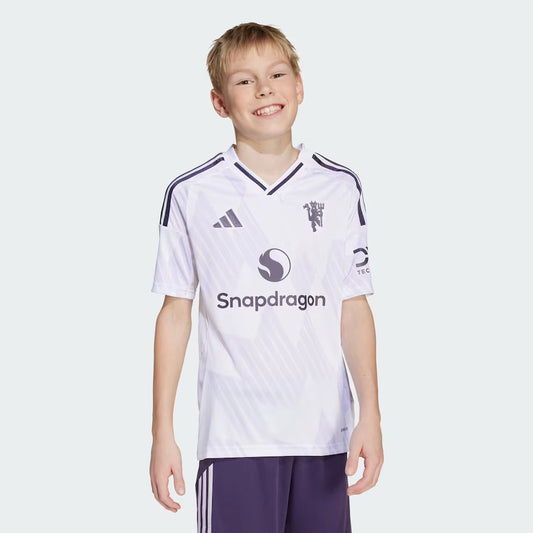 Kit infantil Manchester United Away 25/26 - Branca
