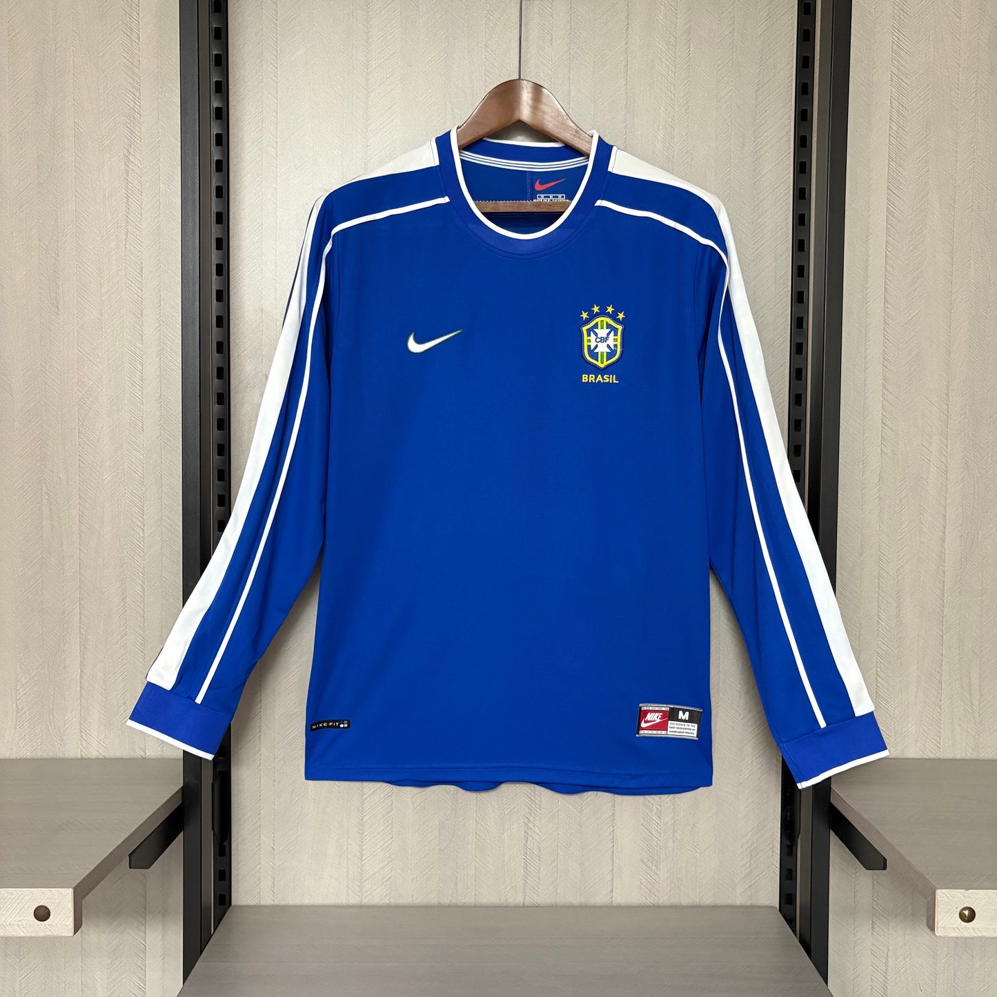 Brasil Away Retrô 2002 Manga Longa Nike - Azul