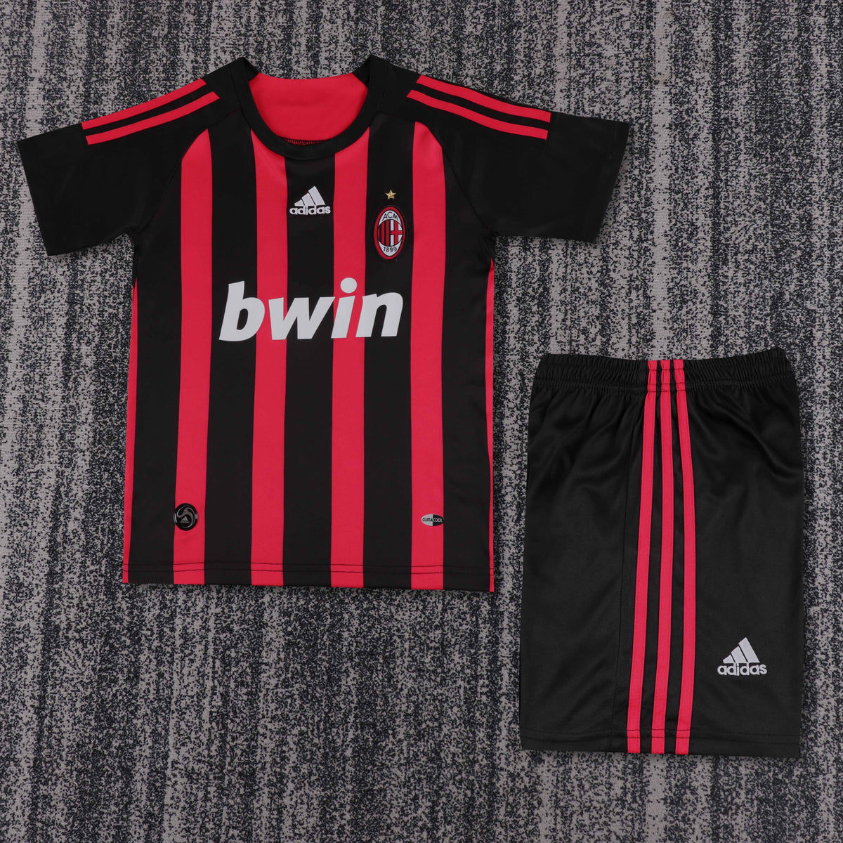 Kit Infantil Milan Home Retrô 08/09  - Vermelho e Preto