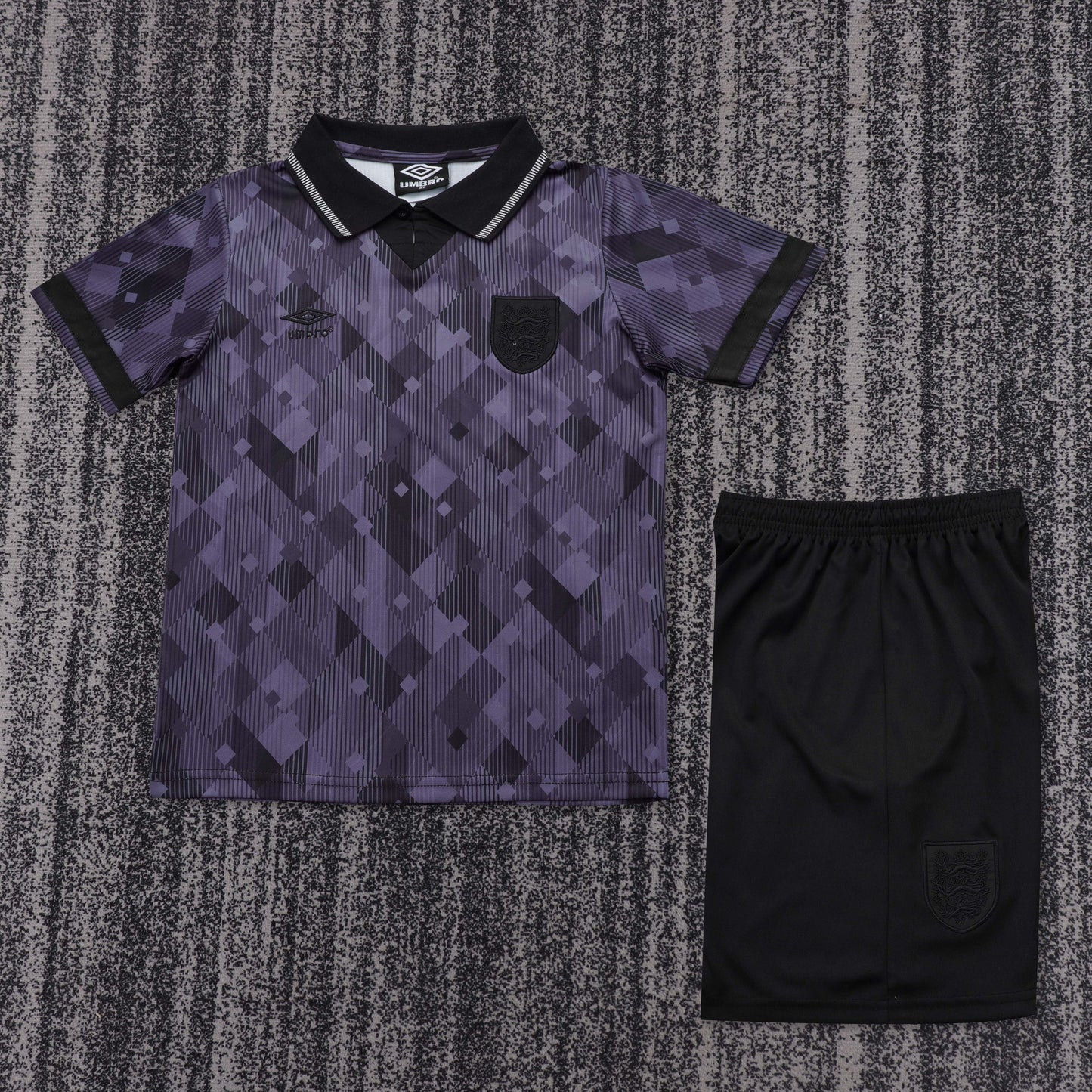 Kit Infantil Inglaterra Away Retro 1990 - Preto