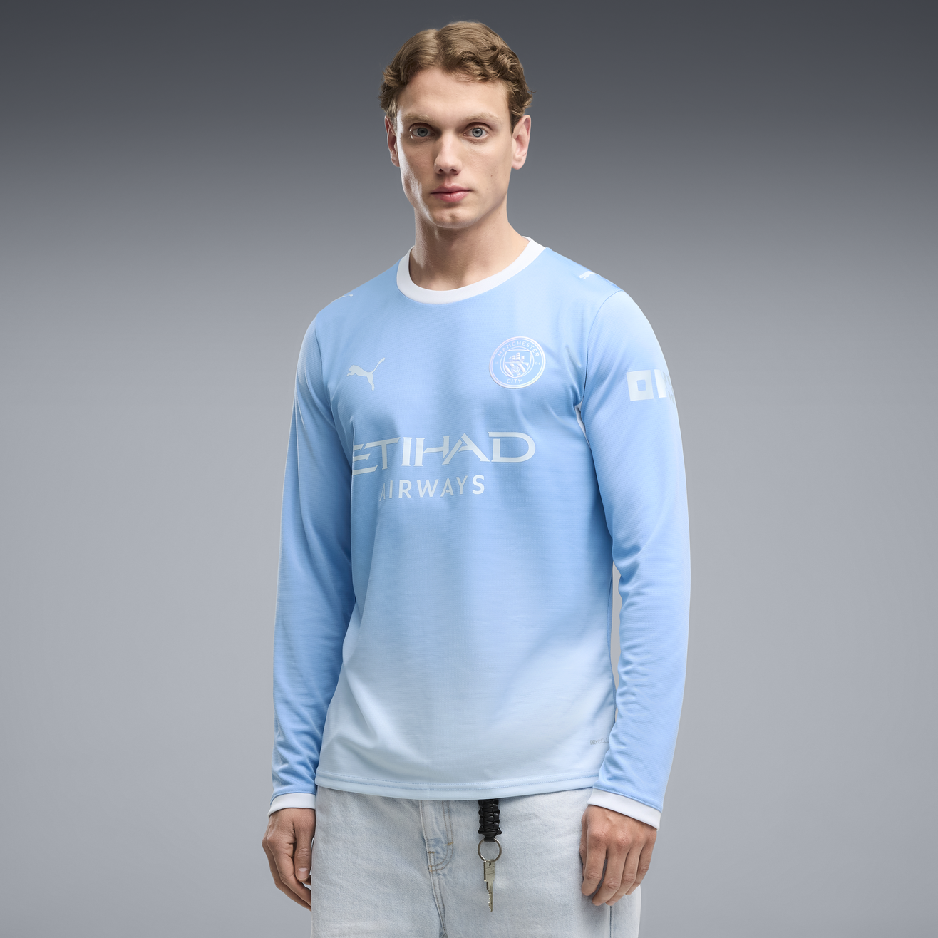 Manchester City Home Manga Longa 26/27 Torcedor Puma - Azul