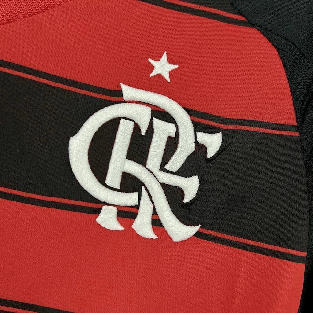 Flamengo Home 25/26 Manga Longa Adidas Masculino - Vermelho e Preto