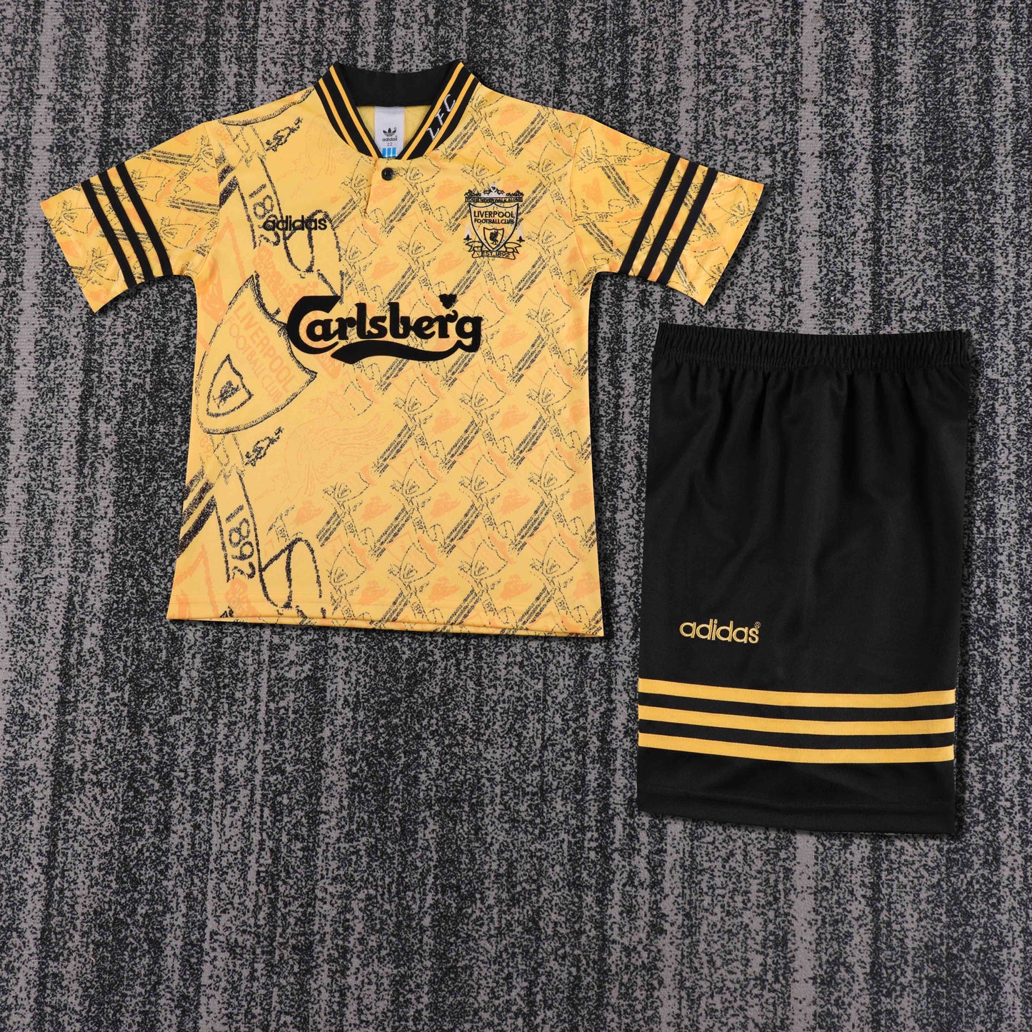 Kit Infantil Liverpool Third Retrô 94/95 Reebok - Amarelo