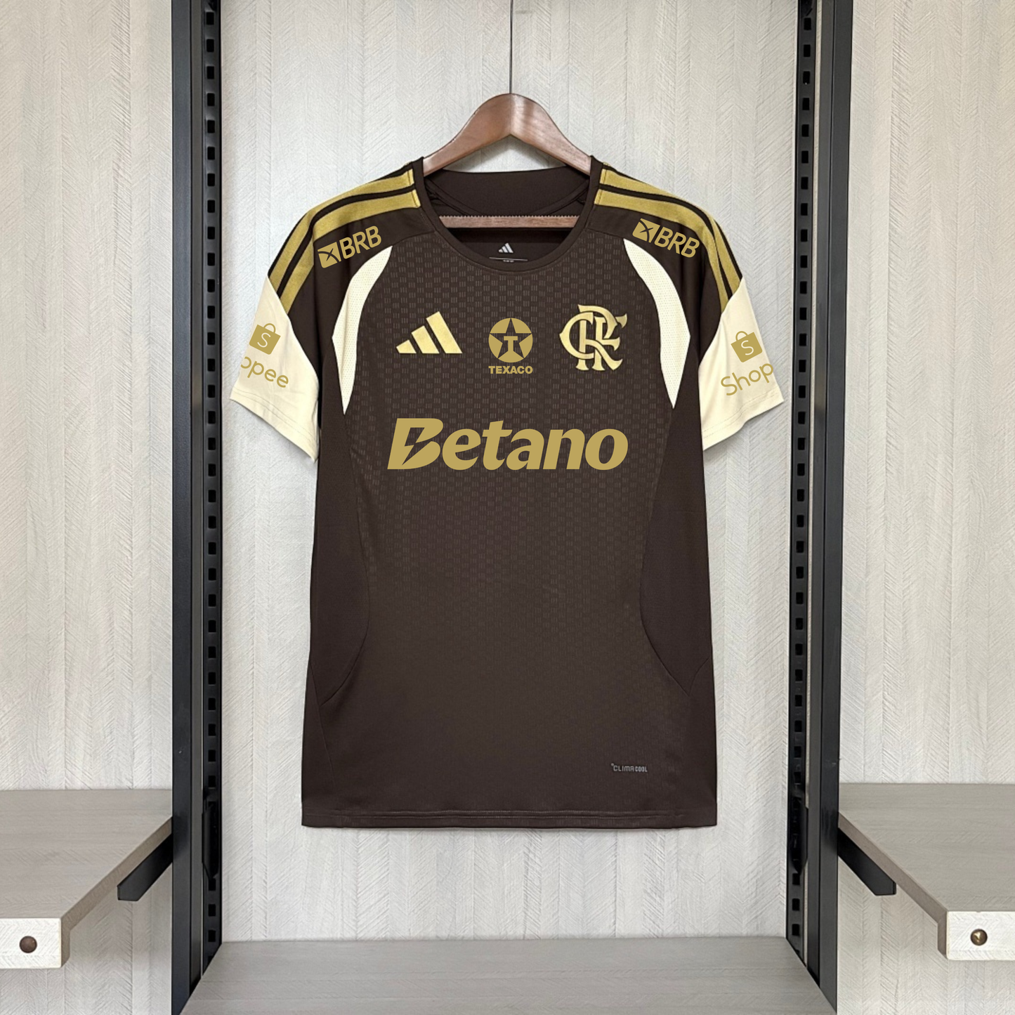 Flamengo Treino 26/27 Torcedor Com Patrocínios Adidas  - Marrom