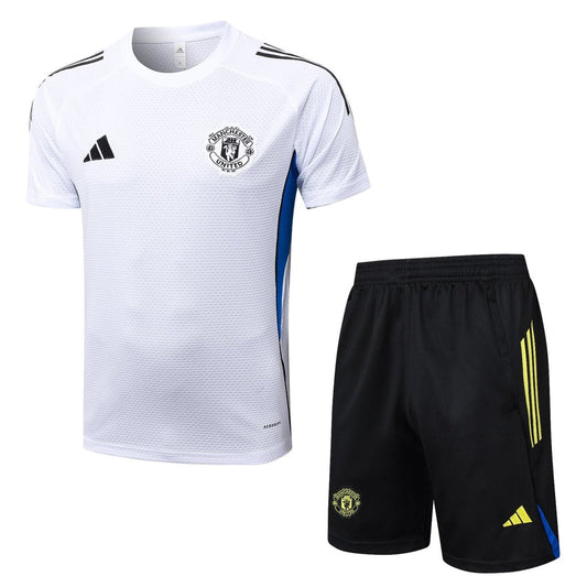 Kit de Treino Adulto Manchester United 25/26 Short e Camisa - Branca
