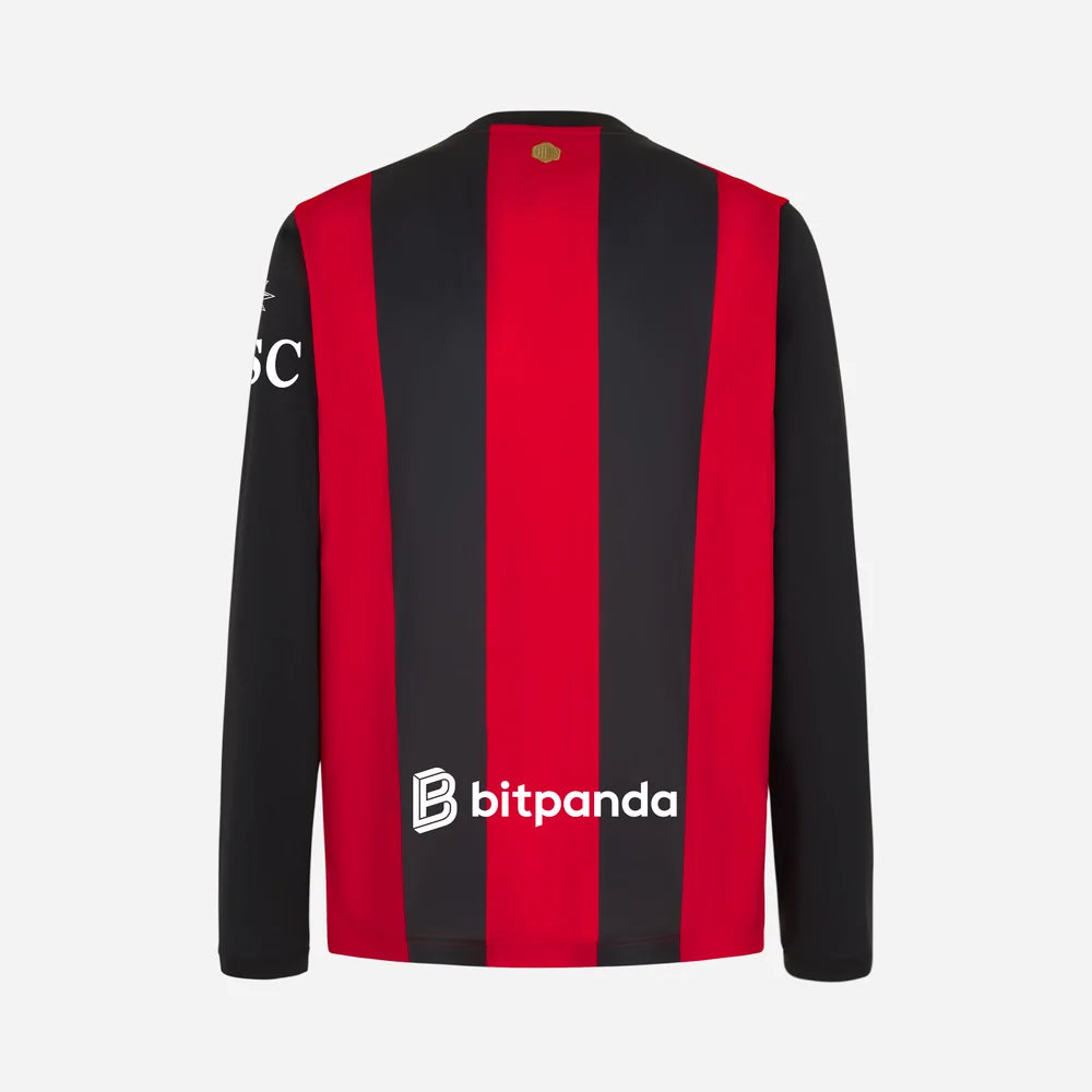 Milan Home 25/26 Manga Longa Torcedor Puma - Vermelho e Preto